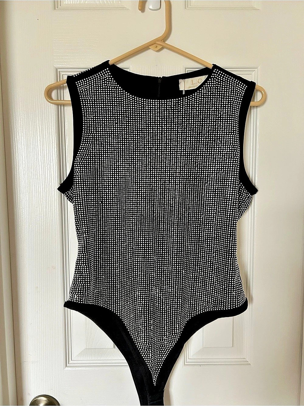 LIZETTE COLLECTION Embellished Black Bodysuit NWT